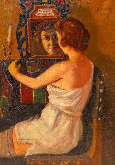 Școala maghiară-INTERESANT! TABL0U f VECHI, 100 ani, ule-pnz, 60cu47Cm