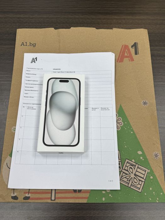 ЗАПЕЧАТАН 128GB iPhone 15 А1 Гаранция 2028г. Black / Черен