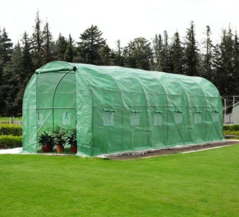 Тунелна Оранжерия 400х300х200см 2 Врати и 8 Прозореца