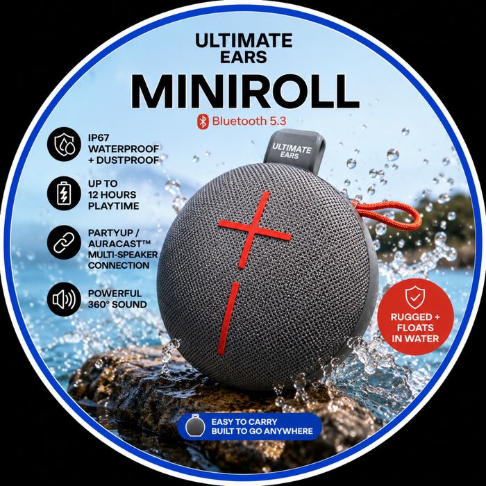 НОВО!!! Преносима Bluetooth тонколона     Ultimate Ears (Logitech) MINIROLL