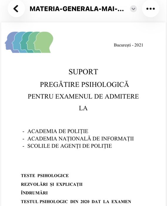 Vand Modele de Teste Psihologice admitere MApN/ MAI