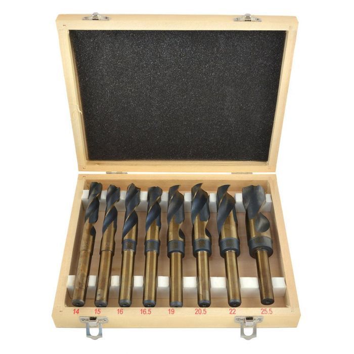 Set 8 burghie hss-co (5% cobalt) 14-25,5 mm,1/2", unghi 130 - pentru m