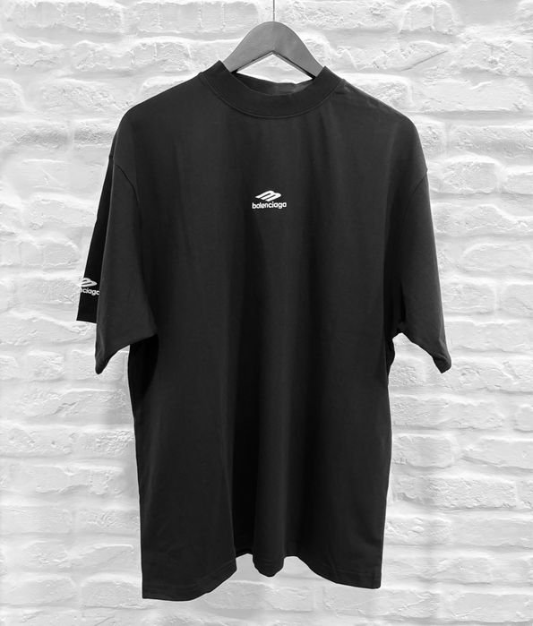 Мъжка тениска Balenciaga 3B Logo-Embroidered Skiwear Black T-shirt