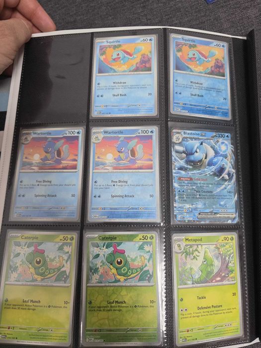 Colectie aproape completa Pokemon 151 - Common + Holo + Holo Reverse + Ex + Album - ORIGINALE - In profil alte anunturi cu carti Pokemon + One Piece