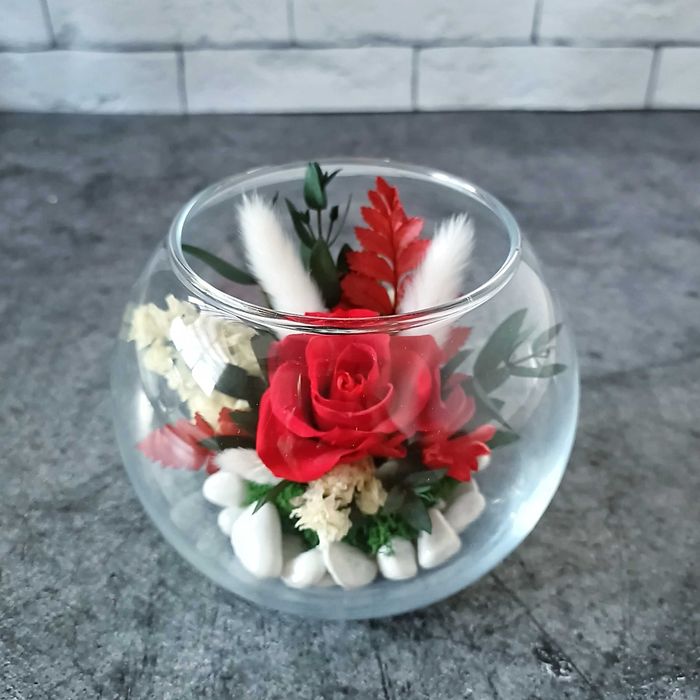 Шарик с неувядающей розой