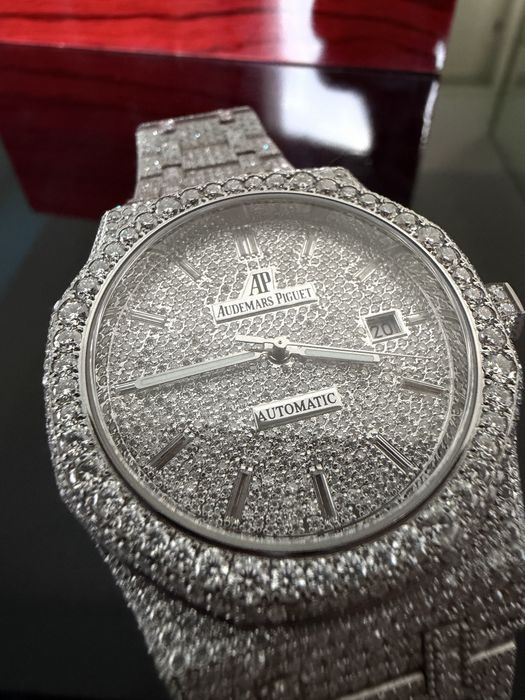 Ceas Iced Out AP Cu Diamante VVS1 Lab Moissanite Bussdown 41MM