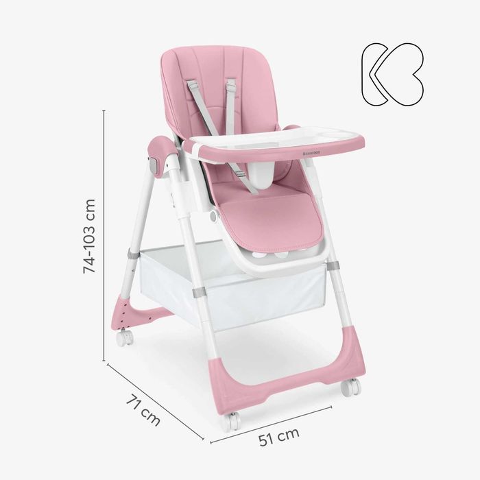 Scaun de masa pentru copii KikkaBoo – Spicy+, Roz