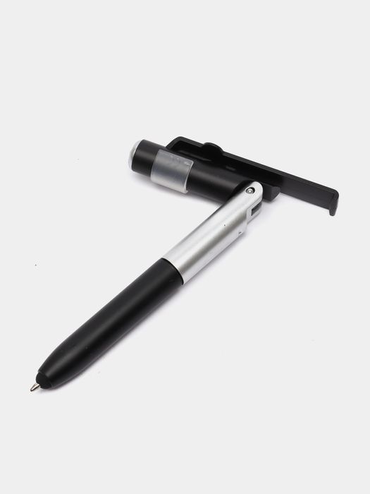 Ручка шариковая 4 в 1, стилус, фонарик, подставка для телефона