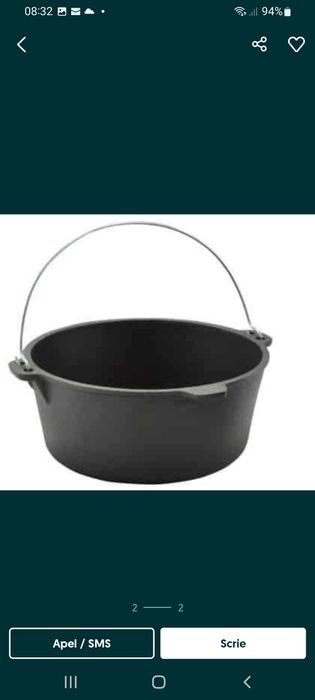 Ceaun fontă pură 13 L fund plat Ofertă 249 Lei