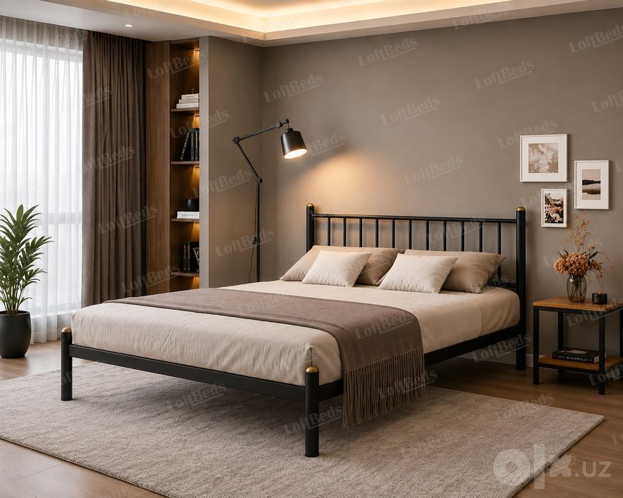 Кровать KORONA двуспальная и односпальная, kalavat, matras, Loft temir