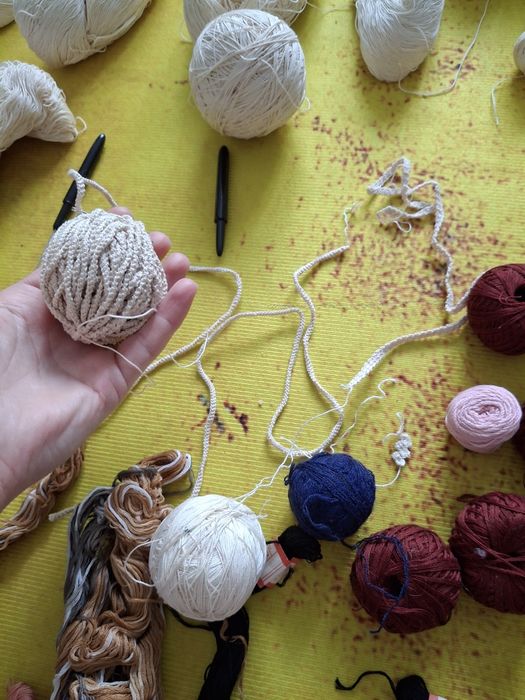Lot macramea, matase, fire ,