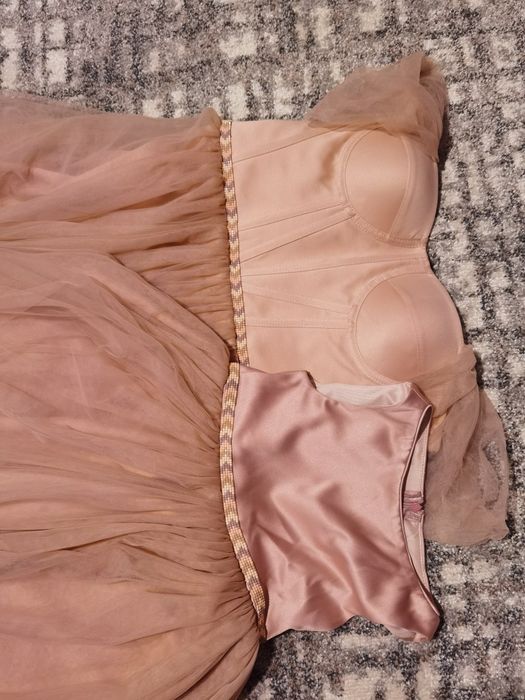 Rochie mama fiica roz pudrat