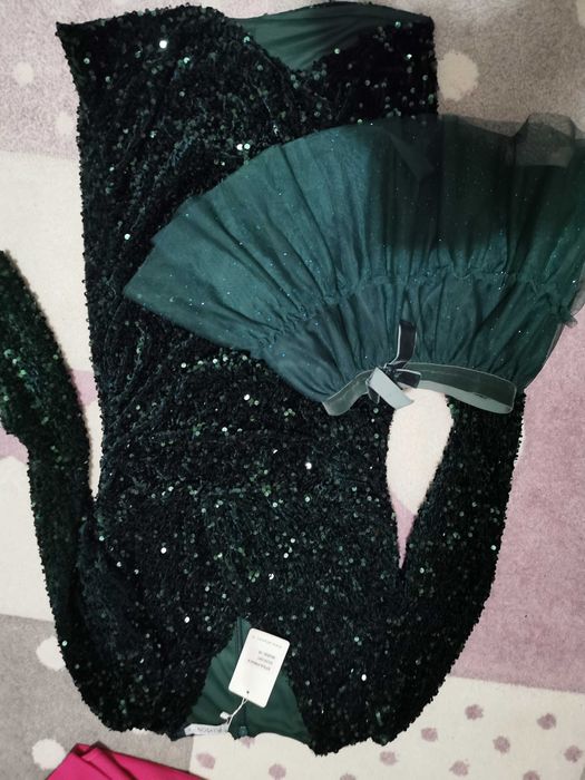 Rochie paiete verde și fusta 3 5 ani