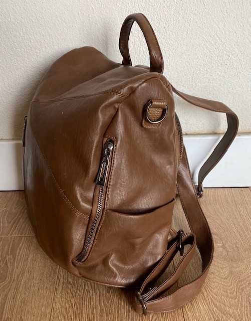 Rucsac dama maro piele ecologica, anti-furt, elegant casual - nou