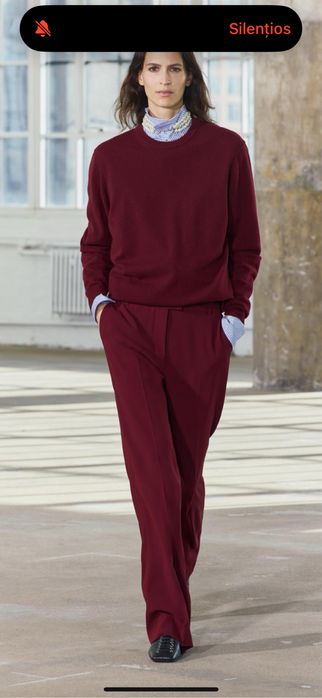 Pantaloni noi zara bordeaux visiniu