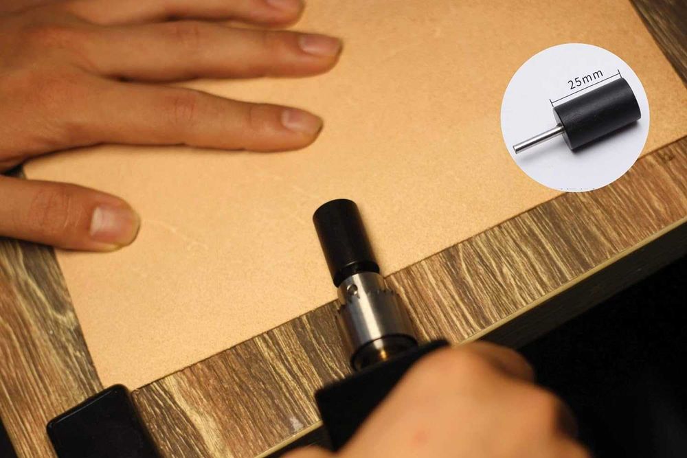 Set profesional burnisher electric pielarie, curele, piele vegetala