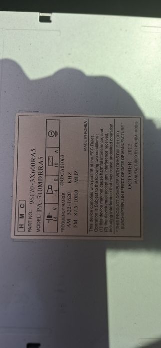 Radio cu cd hyundai elantra 2013 original