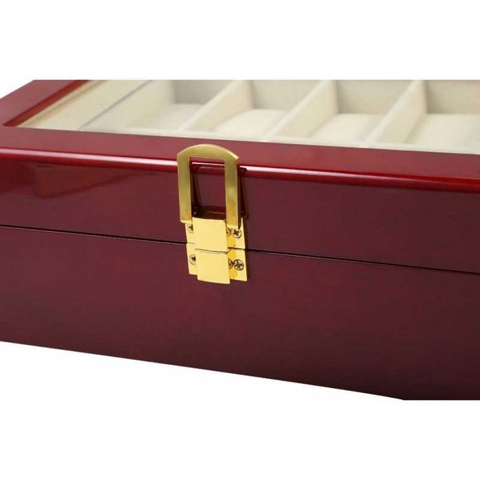 Casetă Ceasuri „Majestic Wood” – 10 Locuri, Finisaj Lemn Masiv