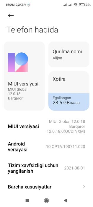 Redmi 9a telefon