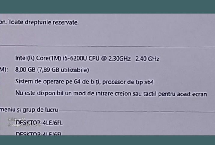 Laptop hp g250 g5 ddr4 8 gb ram i5