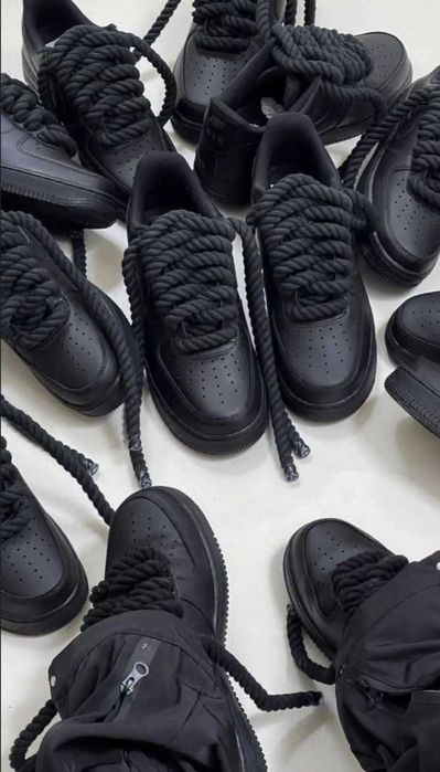 Nike Air Force 1 Low Black Ropelaces