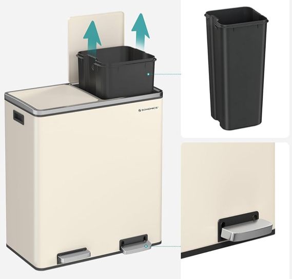 Двоен кош за боклук 60 литра