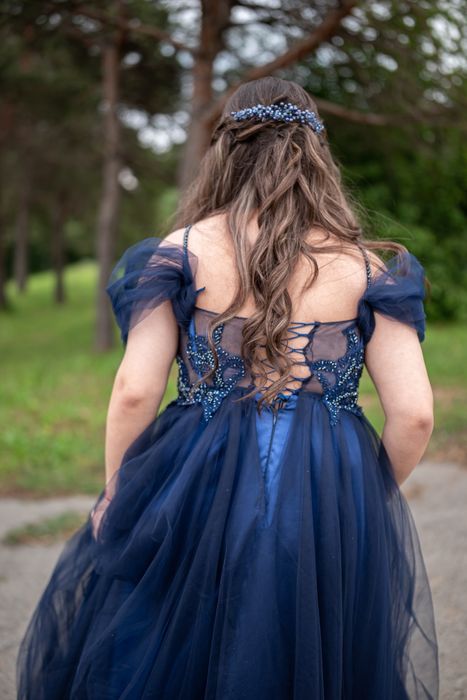 Абитуриентска  рокля тъмносиня