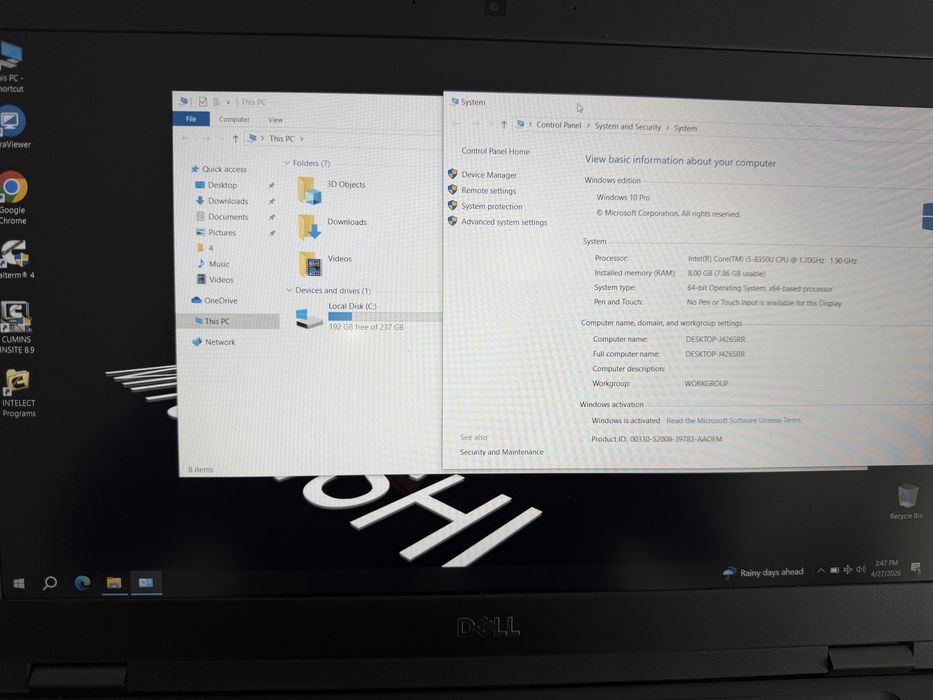 Tester/Diagnoza Inline 7 pentru Cummins/Komatsu+Laptop Dell cu Softul Insite 8.9 si Calterm 4.7 instalate