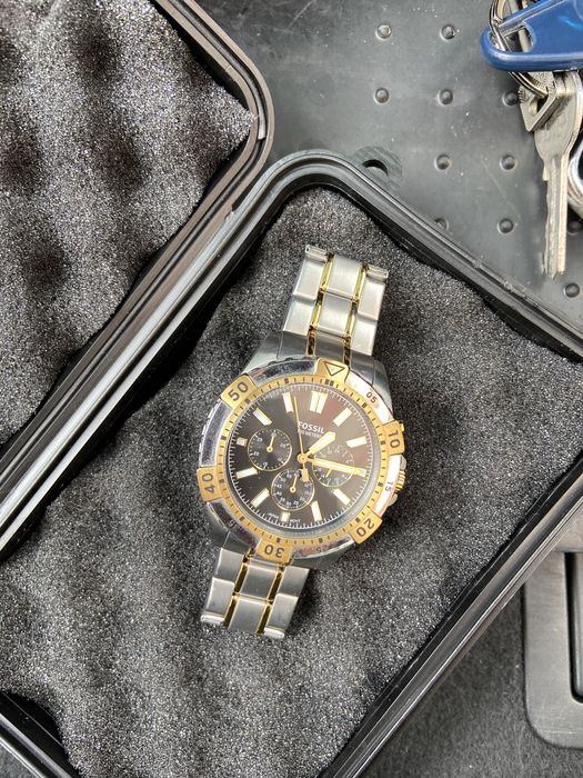 Ceas Fossil Argintiu cu auriu