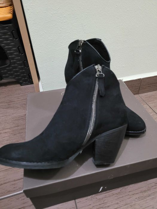 Botine toc mediu piele