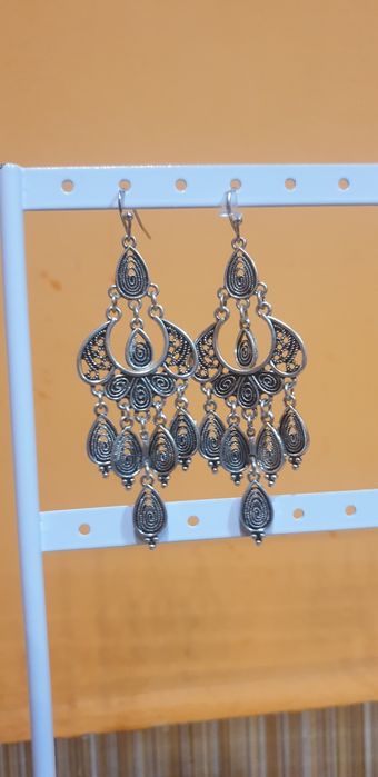 Обеци от неръждаема стомана със сребърно покритие