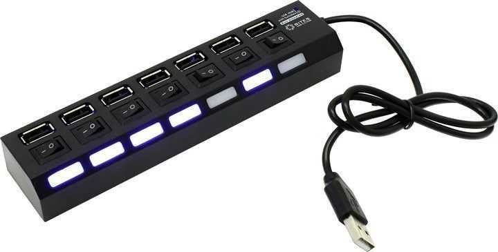 USB 2.0 хаб с выключателями, 7 портов