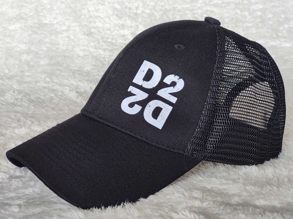 Нова черна шапка с козирка D2 Trucker Стрийтуеър y2k