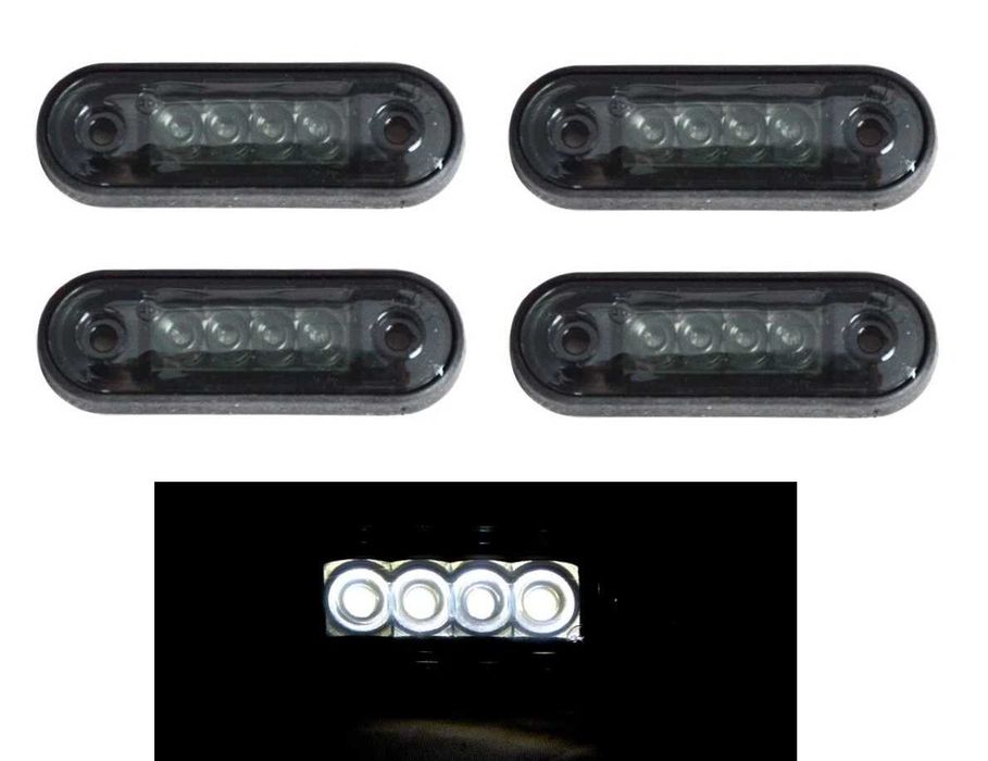 1бр. LED ЛЕД габарит ОПУШЕН SMOKED с 4 диода, 12-24V , 3 цвята