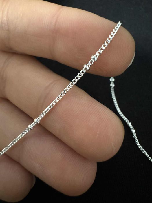 Нов сребърен комплект колие и обеци с перли