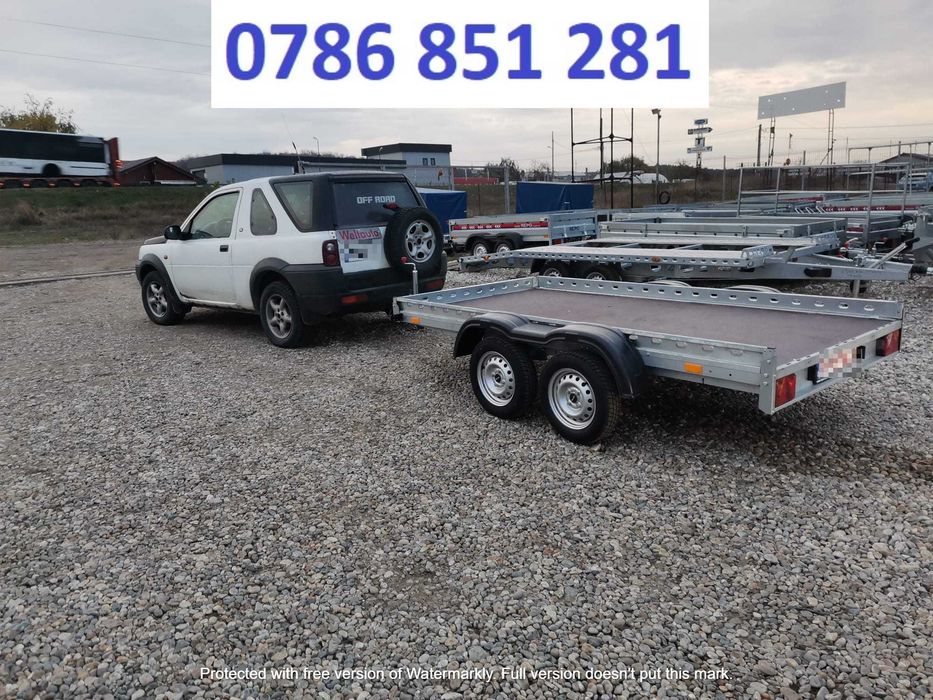 Remorca 750 Kg Auto Dublu Ax Prelata Apicola Trailer Moto