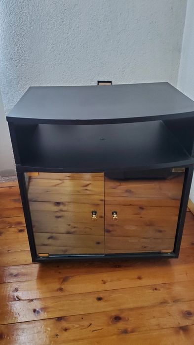 Телевизионен шкаф черен  MDF