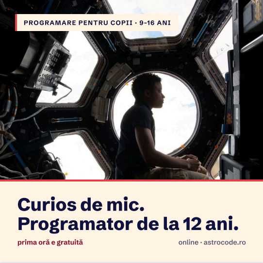 Lecții de programare și AI pentru copii 9-16 ani, online 1-la-1