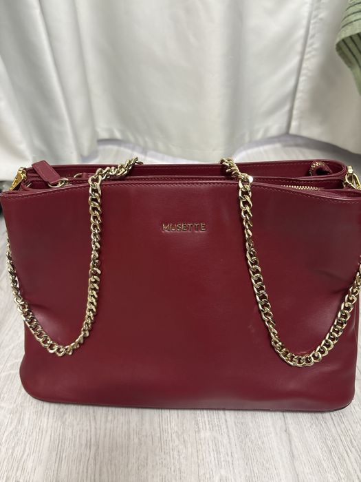 Geantă damă MUSETTE roșie piele – aproape nouă, elegantă