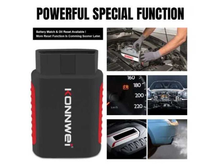 Tester AUTO 2024 Bluetooth OBD2 Scanner KONNWEI Full System OBD II