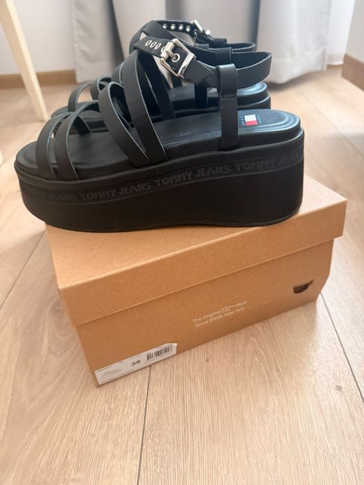 Sandale Tommy Jeans din piele naturala