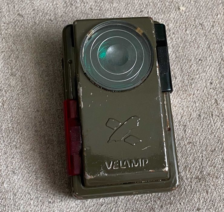 Lanterna semnalizare militara VELAMP lumină roșie verde Italia veche