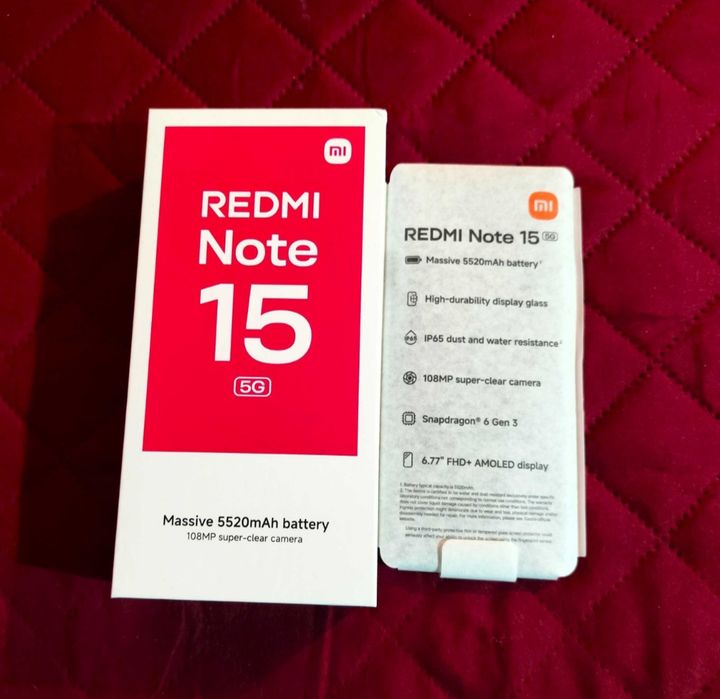 Telefon Xiaomi Redmi Note 15 Nou 5G Fullbox 256GB 8GB Ram Trimit Schimb Preț fix