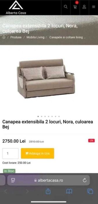Canapea Extensibilă 2 locuri