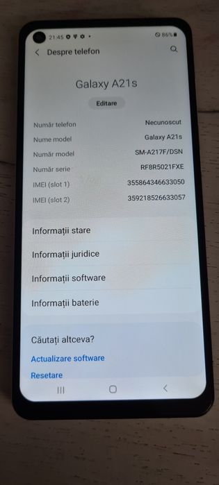 Vând Samsung galaxy a21s