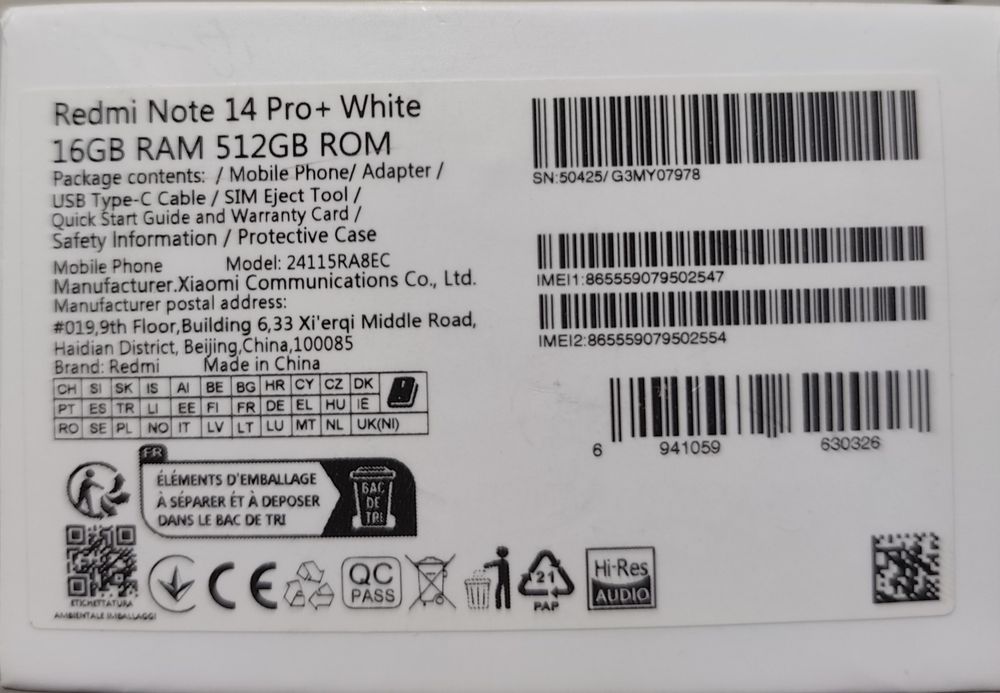 Redmi Note 14 Pro + 5G RAM 16Gb ROM 512Gb