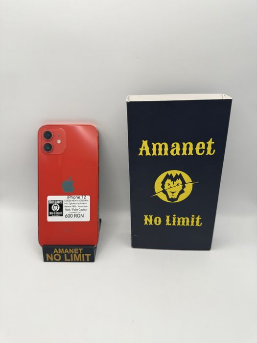 iPhone 12 Red 128GB Mici Zgarieturi pe rama si pe display , AMANET NO LIMIT.