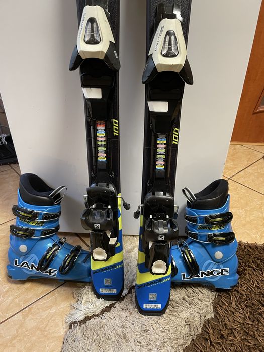 Schiuri copii 100 cm salomon cu clapari skiuri set