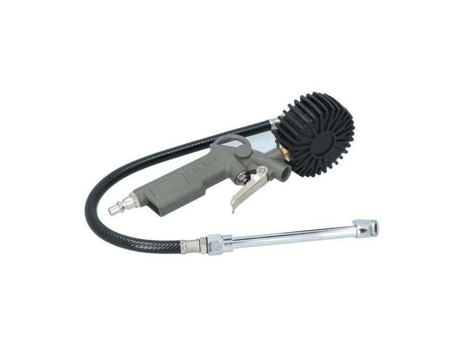 Pistol pneumatic de umflat roti Carpoint Professional cu manometru 12 bar, ceas 63 mm si cap pentru camioane si tiruri