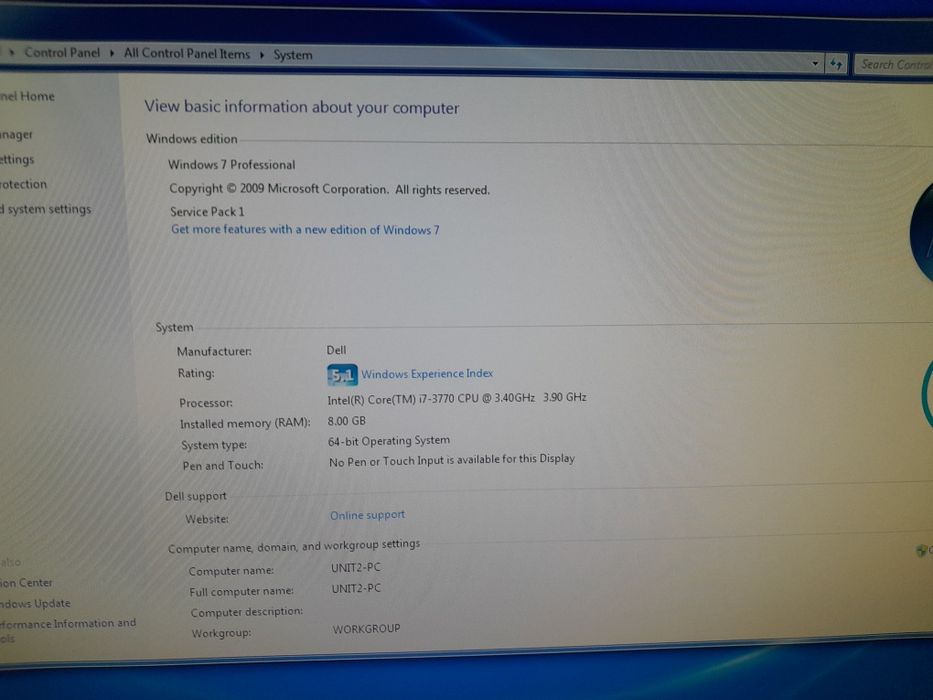 Настолен компютър с 2 тб и 1 брой монитор  Самсунг 23 инча